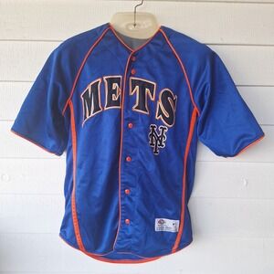 Mets Baseball Jersey True Fan Series MLB Blue Orange Mens Medium